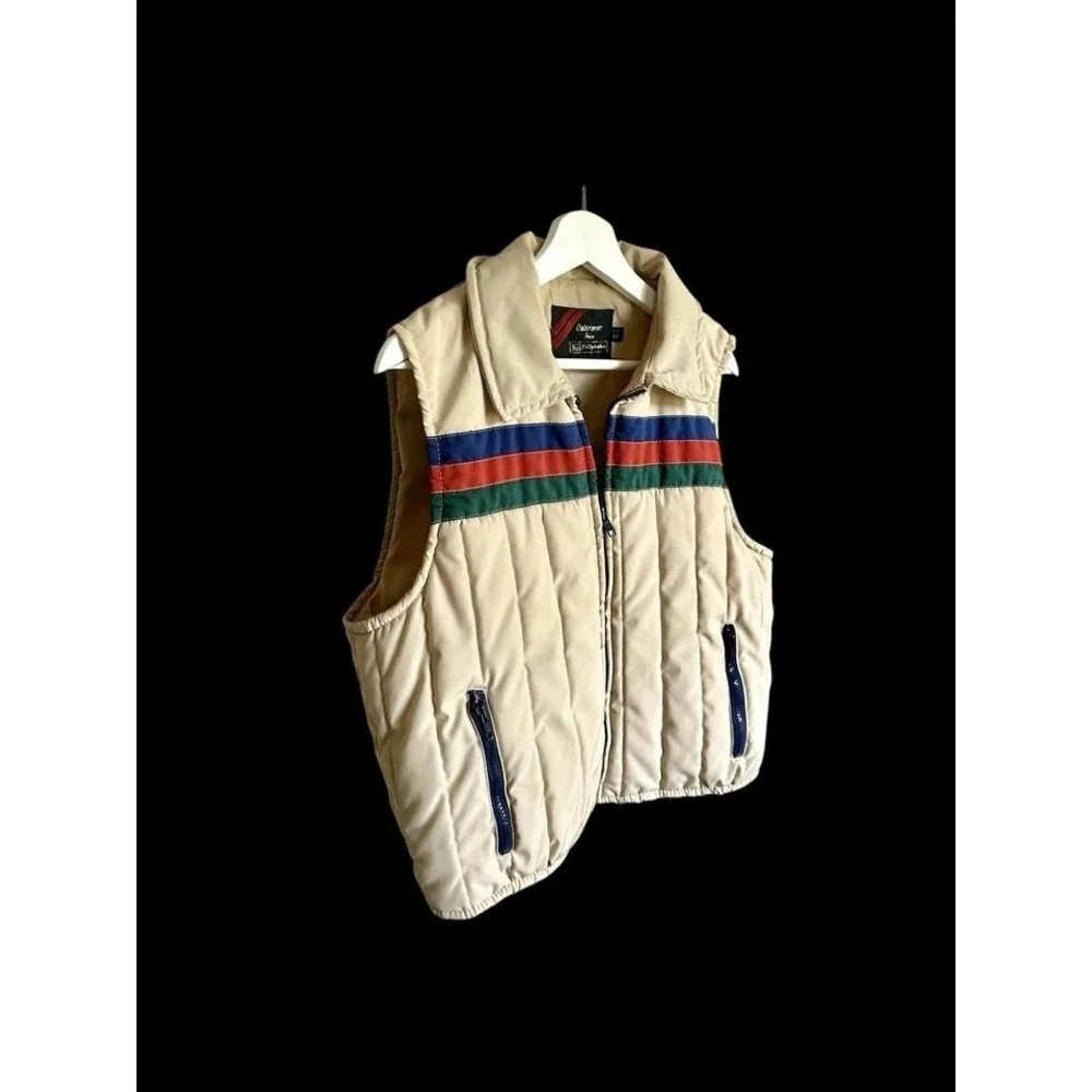 Vintage‎ 70's Sears Puffer Ski Best Sz Medium Unisex Rainbow Stripe Fits Small